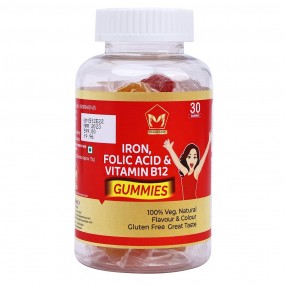 Maquillage Wellness Iron, Folic Acid and Vitamin B12  Gummies - 30 Gummies, Jar Pack